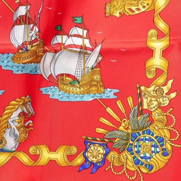 Hermes SILK SCARF “VOILE DE LUMIERE” 90cm square RED NWT/BOX - Picture 4 of 16